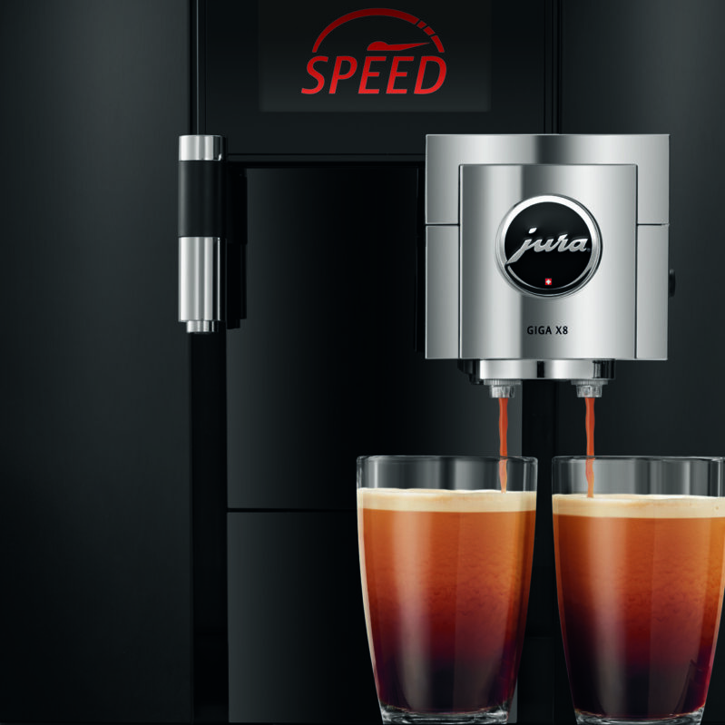 Jura Giga X8 G2 Coffee Machine (Black) in use Jura Giga X8 G2 Coffee Machine (Black) in use